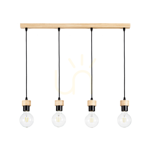 Skontrolujte Závesné svietidlo Clarte Wood, 4xE27, max.. 60 W, olejovaný dub/čierna, 75 cm