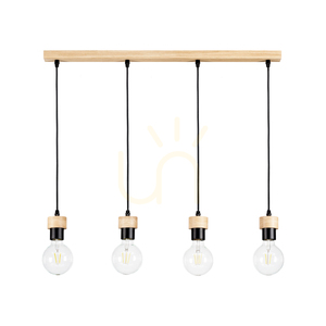 Závesné svietidlo Clarte Wood, 4xE27, max.. 60 W, olejovaný dub/čierna, 75 cm small 0