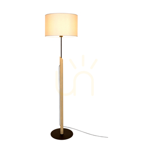 Stojaca lampa Colette Grey, 1xE27, Max. 60 W, borovica morená na šedo, čierny kov, čierny opletený kábel, šedé tienidlo, Ø 40 cm small 3