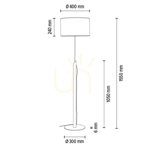 Stojaca lampa Colette Grey, 1xE27, Max. 60 W, borovica morená na šedo, čierny kov, čierny opletený kábel, šedé tienidlo, Ø 40 cm small 4