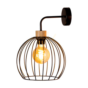 Nástenné svietidlo Coop 1xE27 Max. 60 W, olejovaný dub/čierny kov, 28 cm small 1