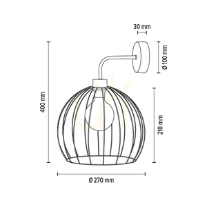 Nástenné svietidlo Coop 1xE27 Max. 60 W, olejovaný dub/čierny kov, 28 cm small 3