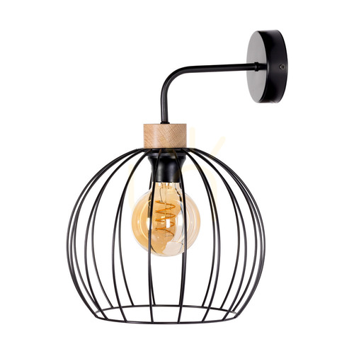 Skontrolujte Nástenné svietidlo Coop 1xE27 Max. 60 W, olejovaný dub/čierny kov, 28 cm
