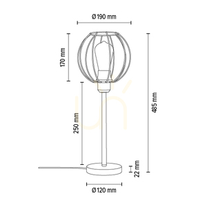 Stolná lampa Coop, 1xE27, Max. 25 W, čierny kovový kábel s čiernym PVC plášťom, Ø 19 cm small 2