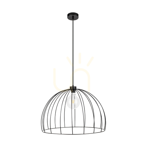 Skontrolujte Závesné svietidlo Coop 1xE27 Max. 60 W, čierny kov / čierny PVC kábel, Ø 57 cm