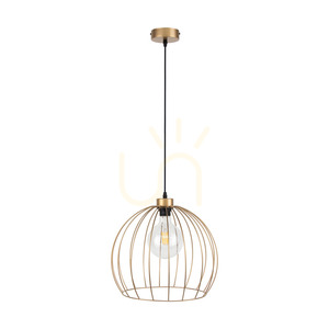 Závesné svietidlo Coop, 1xE27, Max. 60 W, zlatý kov/čierny PVC kábel, Ø 37 cm small 0