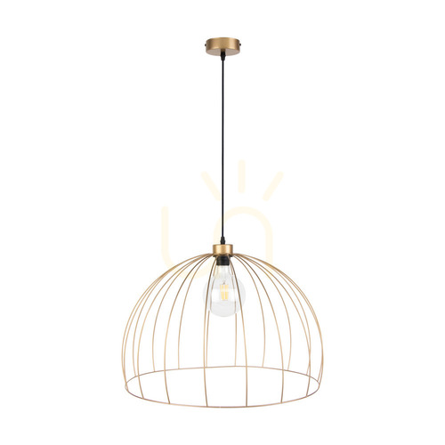 Skontrolujte Závesné svietidlo Coop, 1xE27, Max. 60 W, zlatý kov/čierny PVC kábel, Ø 57 cm