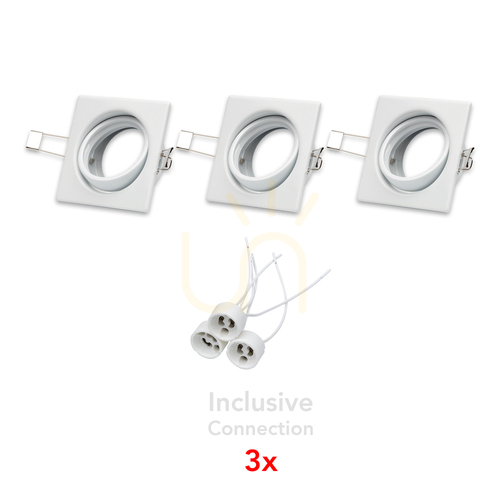 Skontrolujte Sada stropných bodových svietidiel Cristaldream, 3xGU10, Max. 50 W, biely kov, 8,3 cm