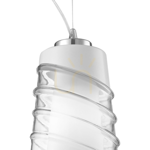 Závesné svietidlo Crister, 1xE27, Max. 60 W, chrómový kov / priehľadný sklenený tienidlo, Ø 18 cm small 1