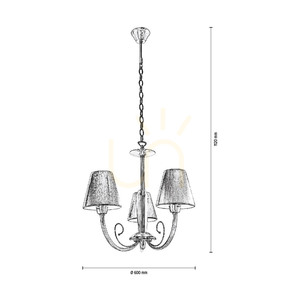 Luster Cubana, 3xE14, Max. 40 W, chrómovaný kov/striebro, tienidlo Ø 60 cm small 2