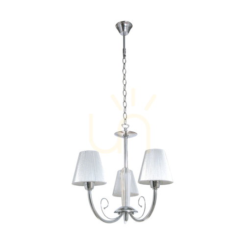 Skontrolujte Luster Cubana, 3xE14, Max. 40 W, chrómovaný kov/striebro, tienidlo Ø 60 cm