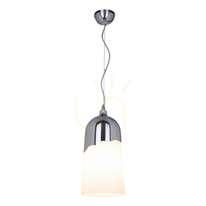 Závesné svietidlo Daga, 1xE27, Max. 60 W, chrómový kov / biely sklenený tienidlo, Ø 18 cm small 1