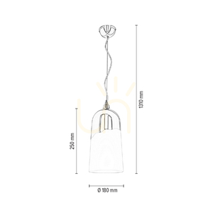 Závesné svietidlo Daga, 1xE27, Max. 60 W, chrómový kov / biely sklenený tienidlo, Ø 18 cm small 4