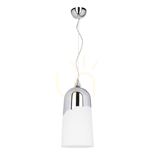 Skontrolujte Závesné svietidlo Daga, 1xE27, Max. 60 W, chrómový kov / biely sklenený tienidlo, Ø 18 cm