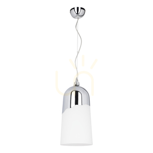 Závesné svietidlo Daga, 1xE27, Max. 60 W, chrómový kov / biely sklenený tienidlo, Ø 18 cm small 0