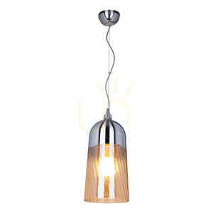 Závesné svietidlo Daga, 1xE27, Max. 60 W, chrómový kov / sklenený tienidlo v odtieni šampanského, Ø 18 cm small 1