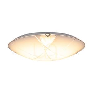 Stropné svietidlo Dakota, obsahuje 1x LED 2700 K 18 W, chrómový kov/biely sklenený tienidlo, Ø 40 cm small 1