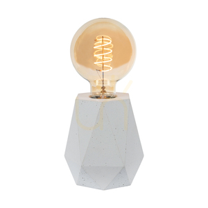 Stolná lampa Diamant, 1xE27, Max. 25 W, biely betón / čierny PVC kábel, Ø 12 cm small 1