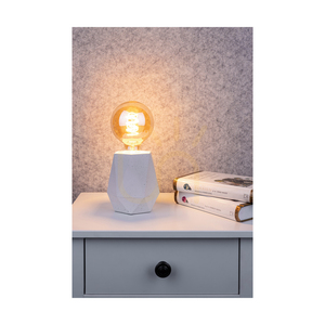 Stolná lampa Diamant, 1xE27, Max. 25 W, biely betón / čierny PVC kábel, Ø 12 cm small 3