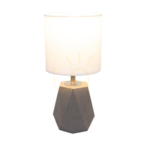 Stolná lampa Diamant, 1xE27, Max. 25 W, betónovo šedý/čierny PVC kábel/biely tienidlo, Ø 17 cm small 2