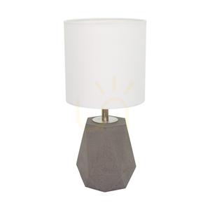 Stolná lampa Diamant, 1xE27, Max. 25 W, betónovo šedý/čierny PVC kábel/biely tienidlo, Ø 17 cm small 0