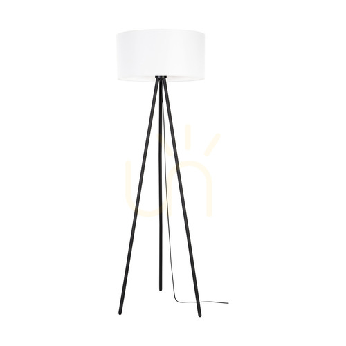 Skontrolujte Stojaca lampa Dove, 1xE27, Max. 40 W, čierny kov / čierny PVC kábel / biele tienidlo, Ø 50 cm