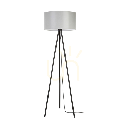 Skontrolujte Stojaca lampa Dove, 1xE27, Max. 40 W, čierny kov / čierny PVC kábel / sivý tienidlo, Ø 50 cm