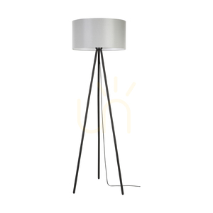 Stojaca lampa Dove, 1xE27, Max. 40 W, čierny kov / čierny PVC kábel / sivý tienidlo, Ø 50 cm small 0