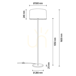 Stojaca lampa Dove, 1xE27, Max. 60 W, chrómovaný kov / priehľadný PVC kábel / biely tienidlo, Ø 50 cm small 4