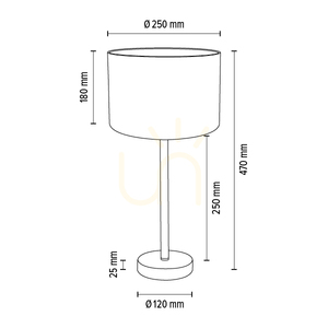 Stolná lampa Dove, 1xE27, Max. 40 W, chrómovaný kov / priehľadný PVC kábel / biele tienidlo, Ø 25 cm small 4