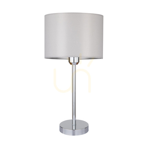 Skontrolujte Stolná lampa Dove, 1xE27, Max. 40 W, chrómovaný kov / priehľadný PVC kábel / sivý tienidlo, Ø 25 cm