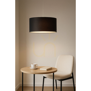 Závesné svietidlo Dove, 1xE27, Max. 60 W, čierny kov / priehľadný PVC kábel / čierne tienidlo, Ø 50 cm small 1