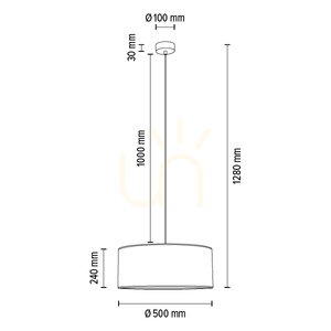 Závesné svietidlo Dove, 1xE27, Max. 60 W, čierny kov / priehľadný PVC kábel / čierne tienidlo, Ø 50 cm small 2