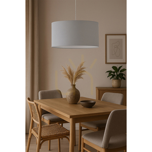 Závesné svietidlo Dove 1xE27 Max. 60 W, olejovaný dub / priehľadný PVC kábel / sivý tienidlo Ø 50 cm small 2