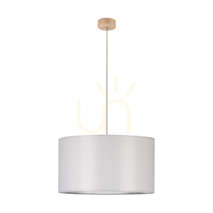 Závesné svietidlo Dove 1xE27 Max. 60 W, olejovaný dub / priehľadný PVC kábel / sivý tienidlo Ø 50 cm small 0