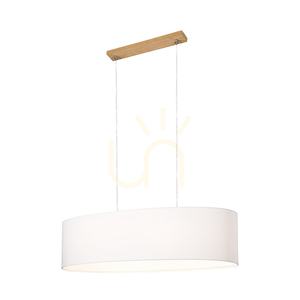 Závesné svietidlo Dove 2xE27 Max. 40 W, olejovaný dub / priehľadný PVC kábel / biele tienidlo 80 cm small 3
