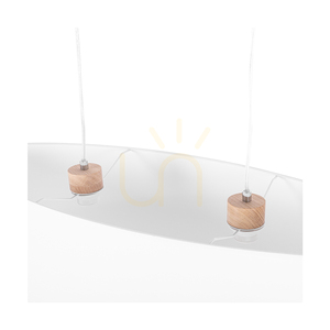 Závesné svietidlo Dove 2xE27 Max. 40 W, olejovaný dub / priehľadný PVC kábel / biele tienidlo 80 cm small 4