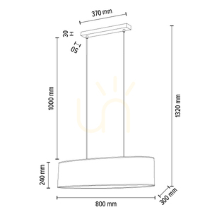 Závesné svietidlo Dove 2xE27 Max. 40 W, olejovaný dub / priehľadný PVC kábel / biele tienidlo 80 cm small 6