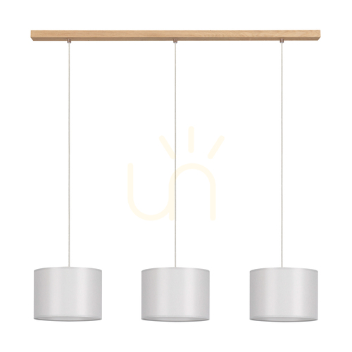 Skontrolujte Závesné svietidlo Dove 3xE27 Max. 40 W, olejovaný dub / priehľadné PVC / sivá, 100 cm