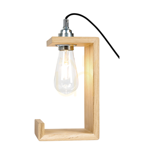 Stolná lampa Elle, 1xE27, Max. 15 W, olejovaný dub/čierna, opletený kábel, 15 cm small 2
