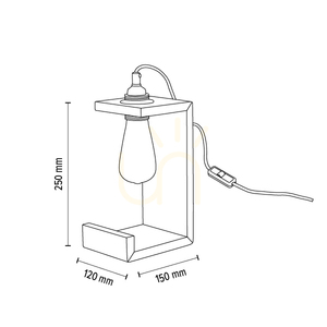 Stolná lampa Elle, 1xE27, Max. 15 W, olejovaný dub/čierna, opletený kábel, 15 cm small 6