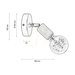 Nástenná svietidlo Elmin 1xE27 Max. 25 W, olejovaný dub / čierny kov / chrómový kov, 14 cm small 2