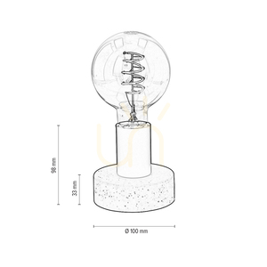 Stolná lampa Enar, 1xE27, Max. 25 W, sivý betón/čierny kov/čierny PVC kábel, Ø 10 cm small 2