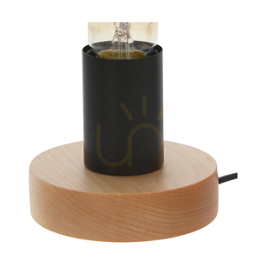 Stolná lampa Enar, 1xE27, Max. 25 W, breza/čierny kov/čierny PVC kábel, Ø 10 cm small 1