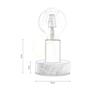 Stolná lampa Enar, 1xE27, Max. 25 W, breza/čierny kov/čierny PVC kábel, Ø 10 cm small 2