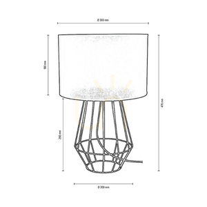 Stolná lampa Endorfina, 1xE27, Max. 60 W, čierny kov / čierny PVC kábel / čierny tienidlo, Ø 30 cm small 3