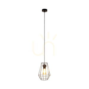 Závesné svietidlo Endorfina, 1xE27, Max. 60 W, čierny kov / čierny PVC kábel, Ø 21 cm small 1