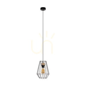 Závesné svietidlo Endorfina 1xE27 Max. 60 W, olejovaný dub / čierny kov / čierny PVC kábel, Ø 21 cm small 0