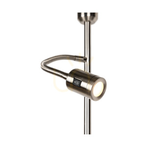 Stojaca lampa Eros, 1xE27 (max.. 60 W), 1x LED 3000 K 3 W, saténový kov / priehľadný PVC kábel / biele tienidlo Ø 40 cm small 4