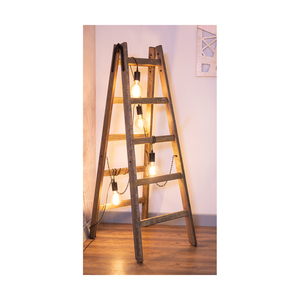 Stojaca lampa Eskalo, 4xE27, Max. 15 W LED, borovica v odtieni orech / čierny kov / čierny PVC kábel, 82 cm small 3